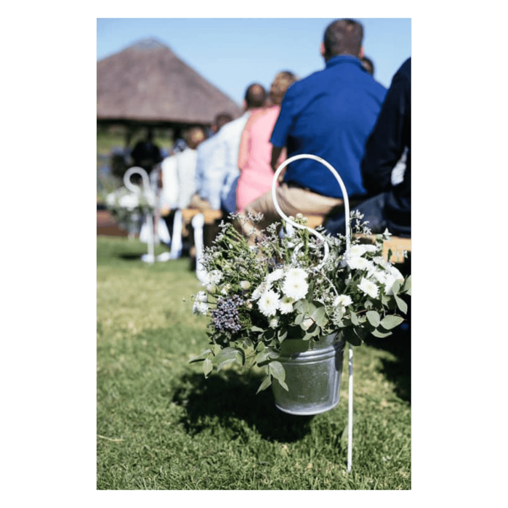 Ceremony Metal Bucket with Flowers